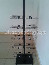 China Caps High End Metal Store Fixtures 5 Shelves Double Sided Display Stand supplier
