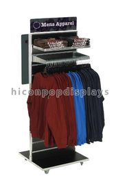 China Retail Clothing Store Fixtures Rotating Floor Display Stand Double Sided supplier