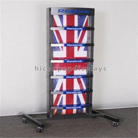 China Metal Retail Store Fixtures 4 Caster Functional Sports Gear Outdoor Shoe Display Rack supplier