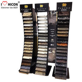 China Black Wood Metal Cambira Stone Showroom Display Stand Freestanding For Tiles supplier
