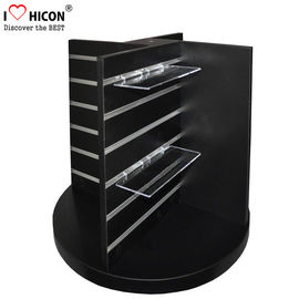 China Countertop Black Wood Slatwall Display Stands Rotating For Retail Store / Shops supplier