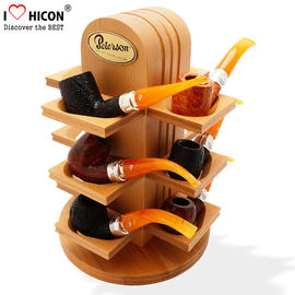 China Retail Shop Wooden Display Shelf Countertop Smoking Pipe Rack For Tobacco Store supplier