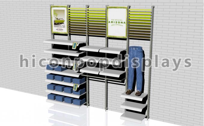 Wall Mount Clothing Store Fixtures Display , Retail Wall Display
