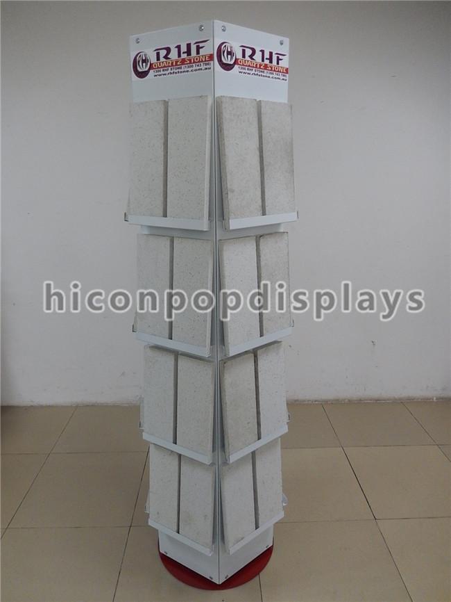 Freestanding Stone Stand Rotating Tile Display Racks 6 Way With Custom Brand Logo