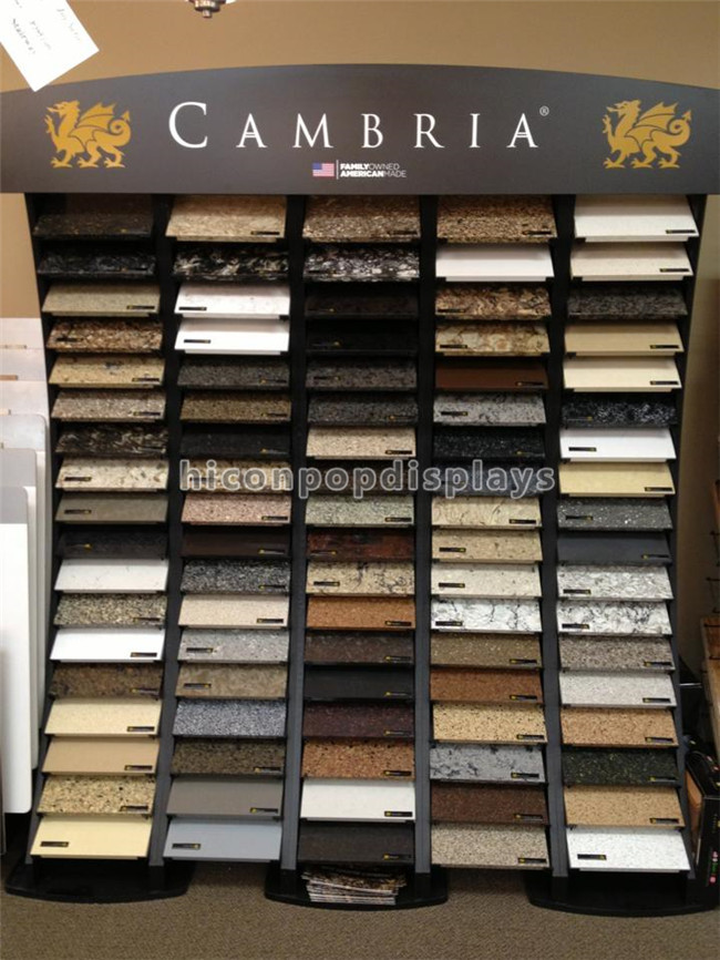 Black Wood Metal Cambira Stone Showroom Display Stand Freestanding For Tiles
