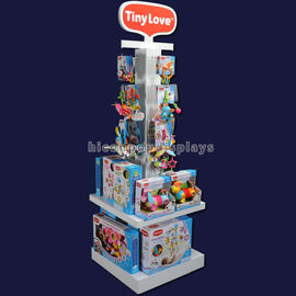 China 4 - Way Top Hook Wood Toy Display Shelf White Painted Retail Store Product Display supplier