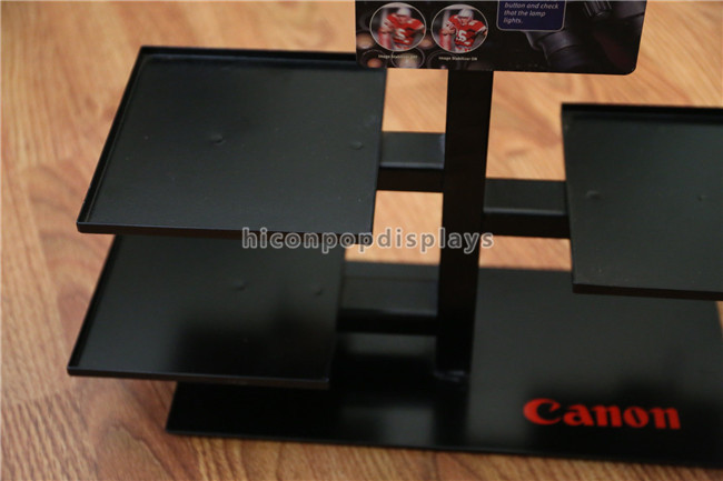 Black Metal Counter Top Display Rack Custom Brand Binocular Camera Display Stand